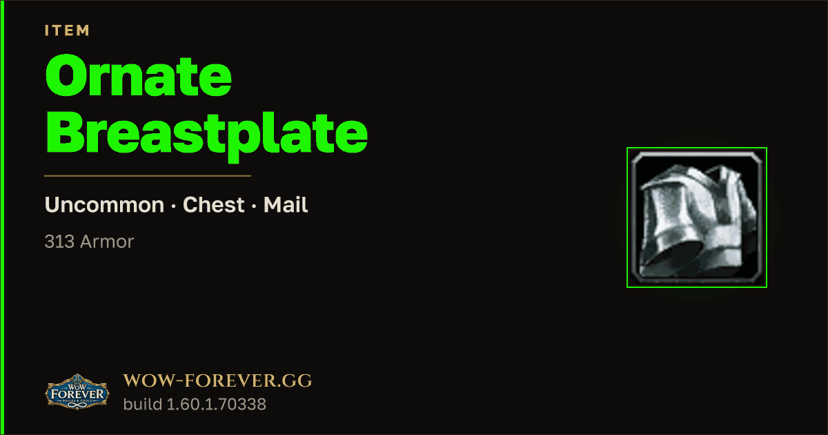 The preview card for Ornate Breastplate