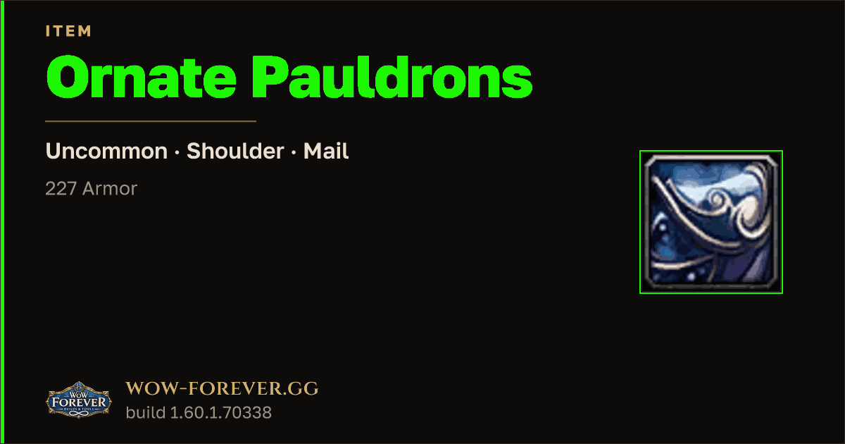 The preview card for Ornate Pauldrons
