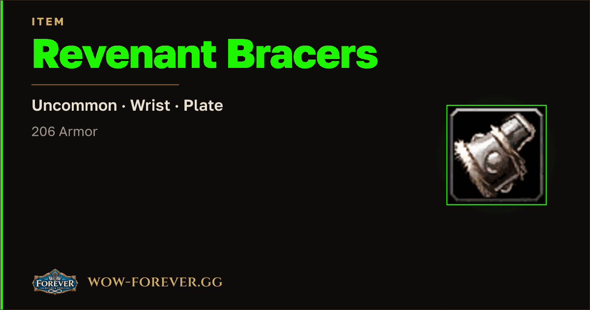 The preview card for Revenant Bracers