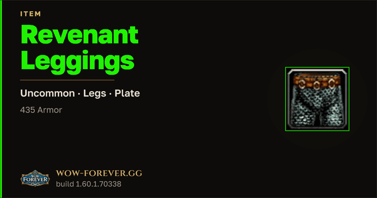 The preview card for Revenant Leggings