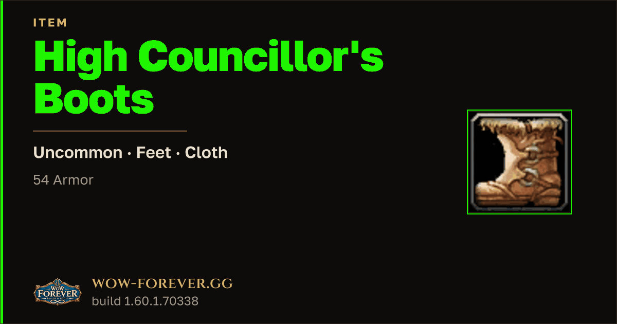 The preview card for High Councillor's Boots
