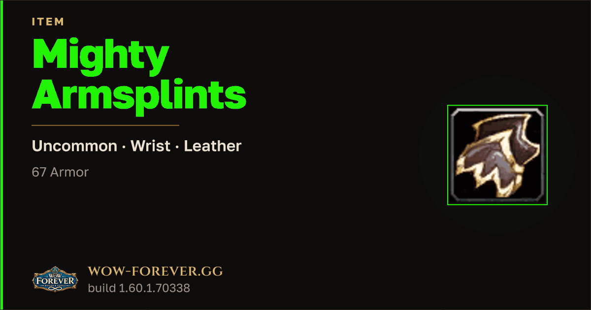 The preview card for Mighty Armsplints