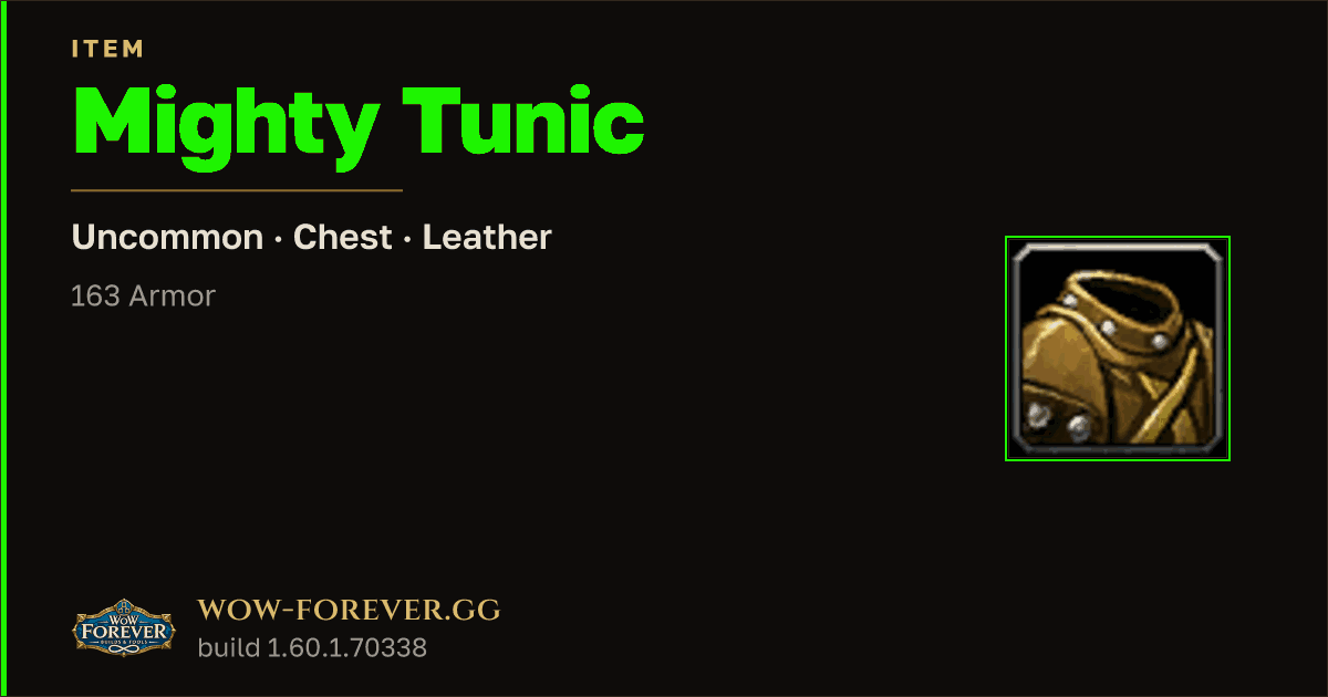 The preview card for Mighty Tunic