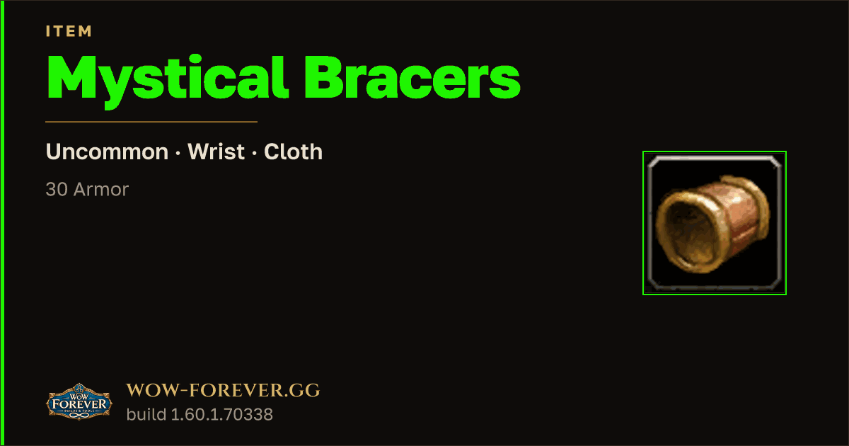The preview card for Mystical Bracers