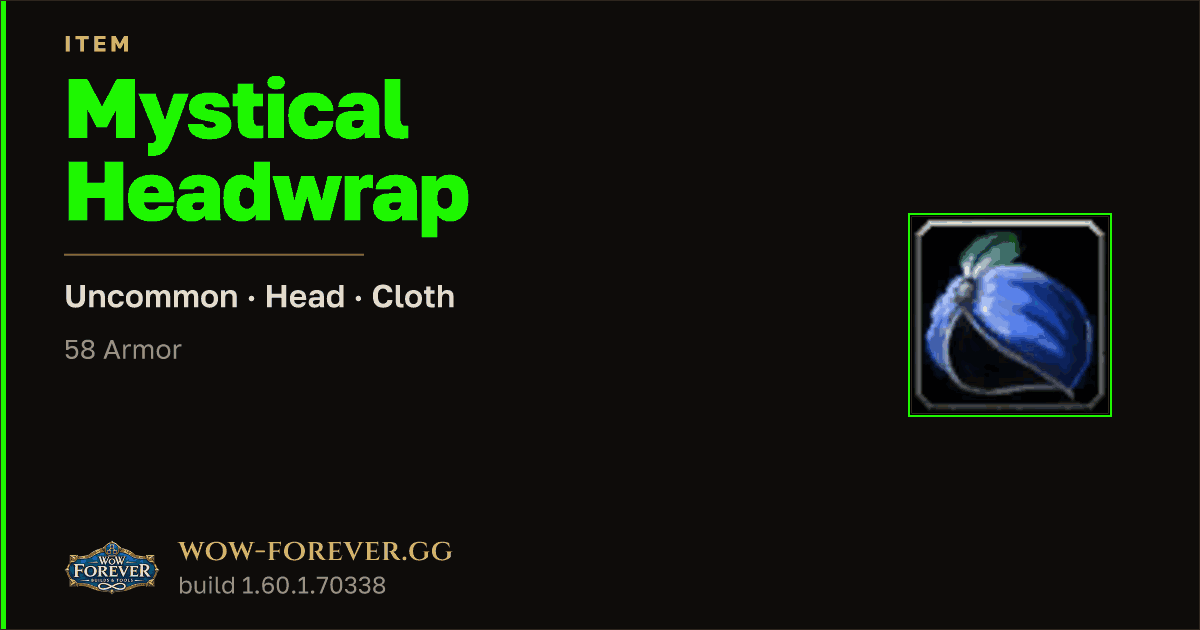 The preview card for Mystical Headwrap