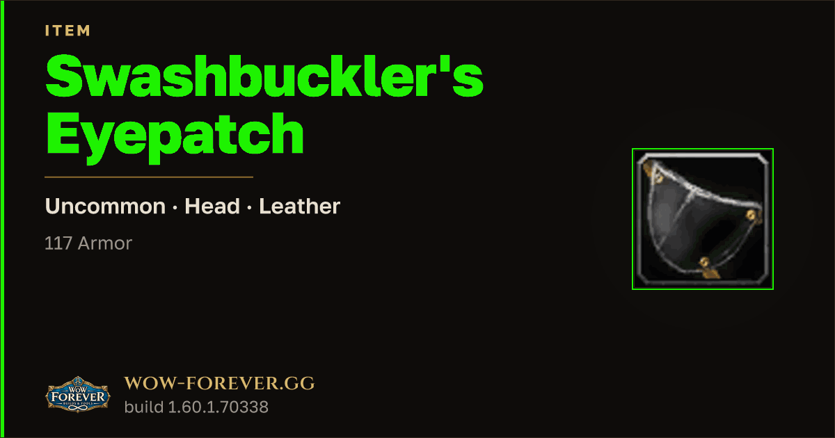 The preview card for Swashbuckler's Eyepatch