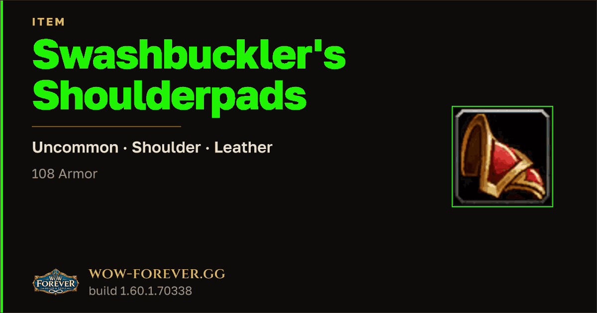 The preview card for Swashbuckler's Shoulderpads