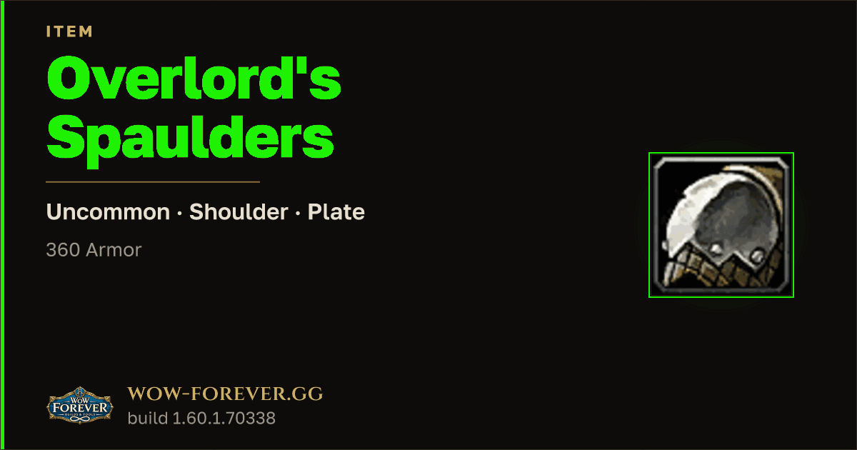The preview card for Overlord's Spaulders