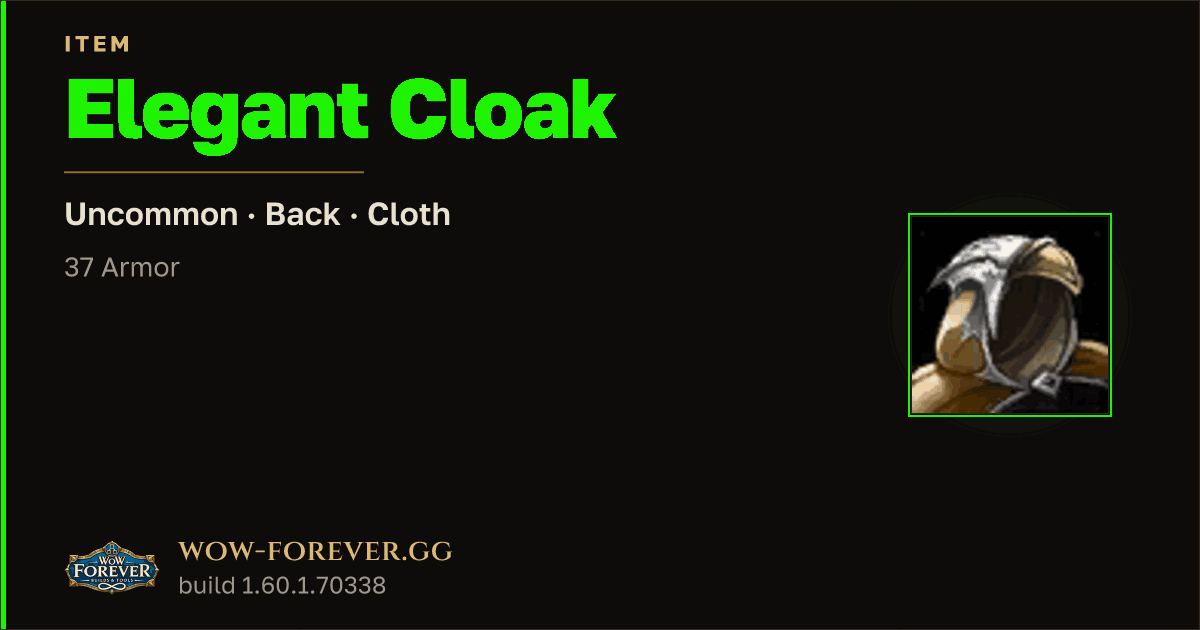The preview card for Elegant Cloak