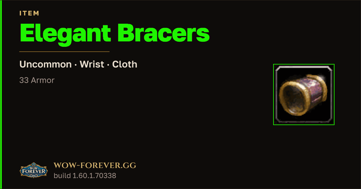 The preview card for Elegant Bracers