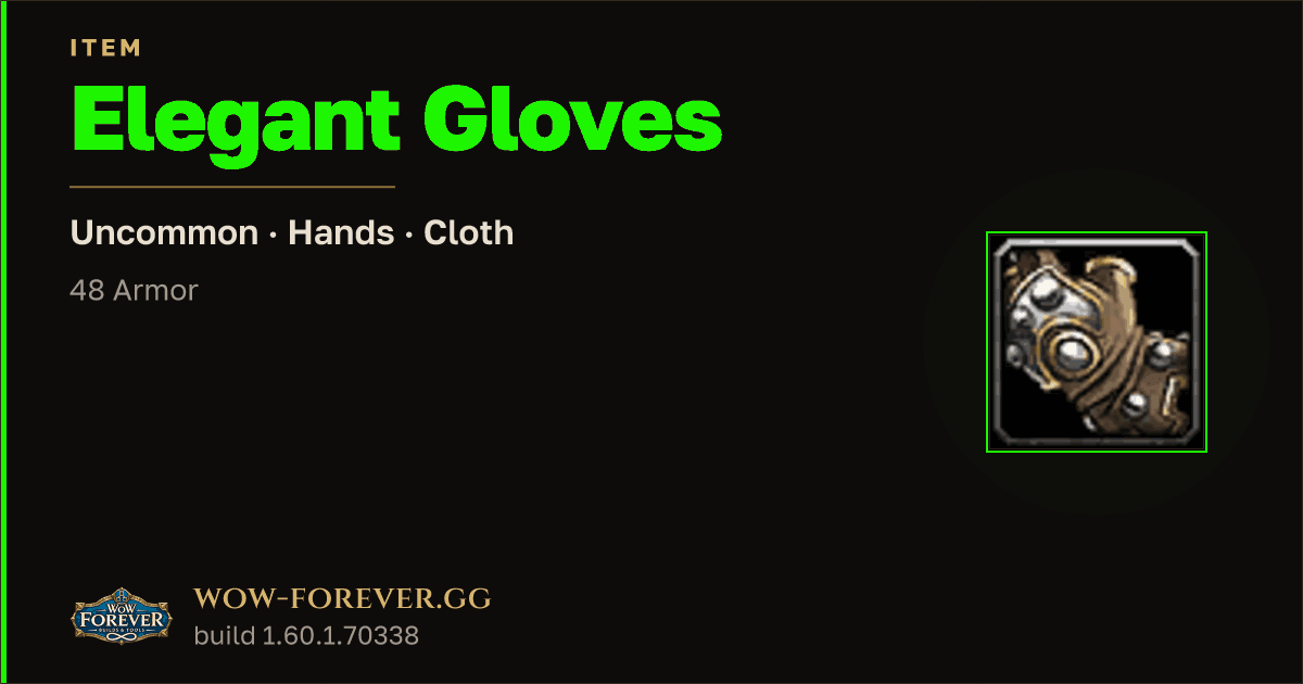 The preview card for Elegant Gloves