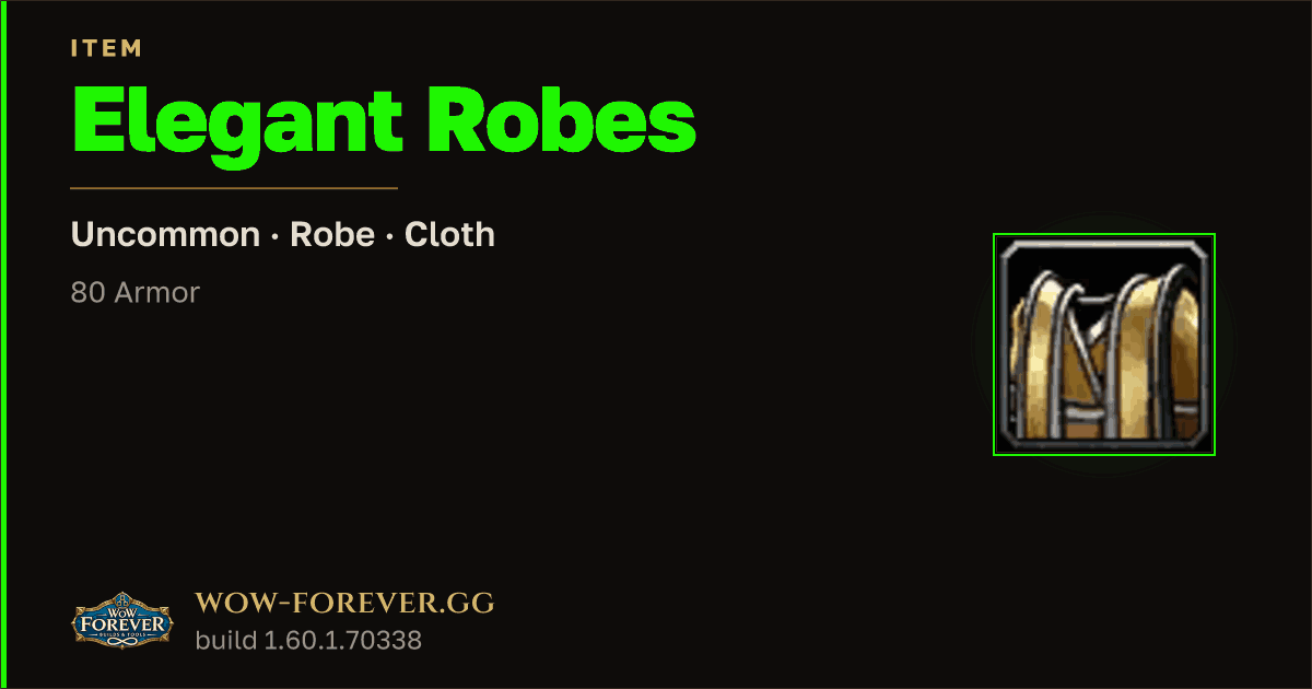 The preview card for Elegant Robes