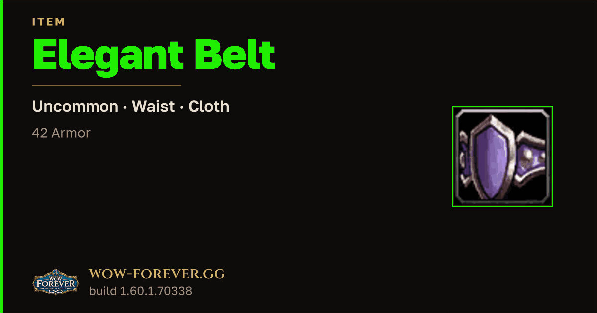 The preview card for Elegant Belt