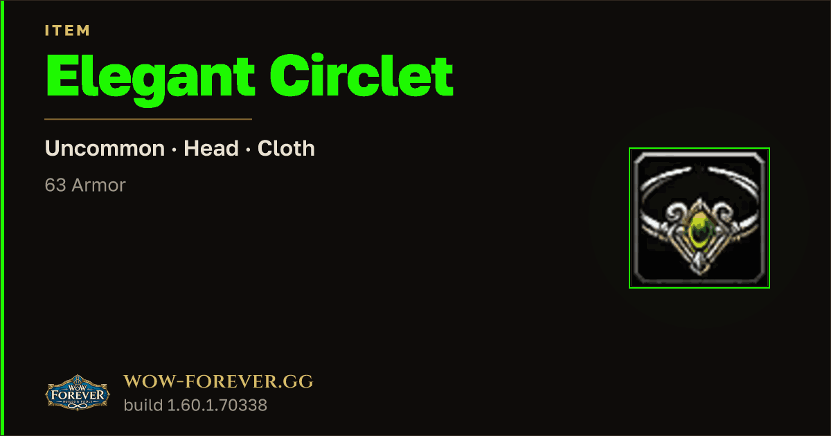 The preview card for Elegant Circlet