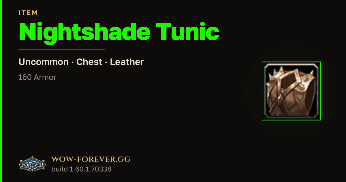 The preview card for Nightshade Tunic