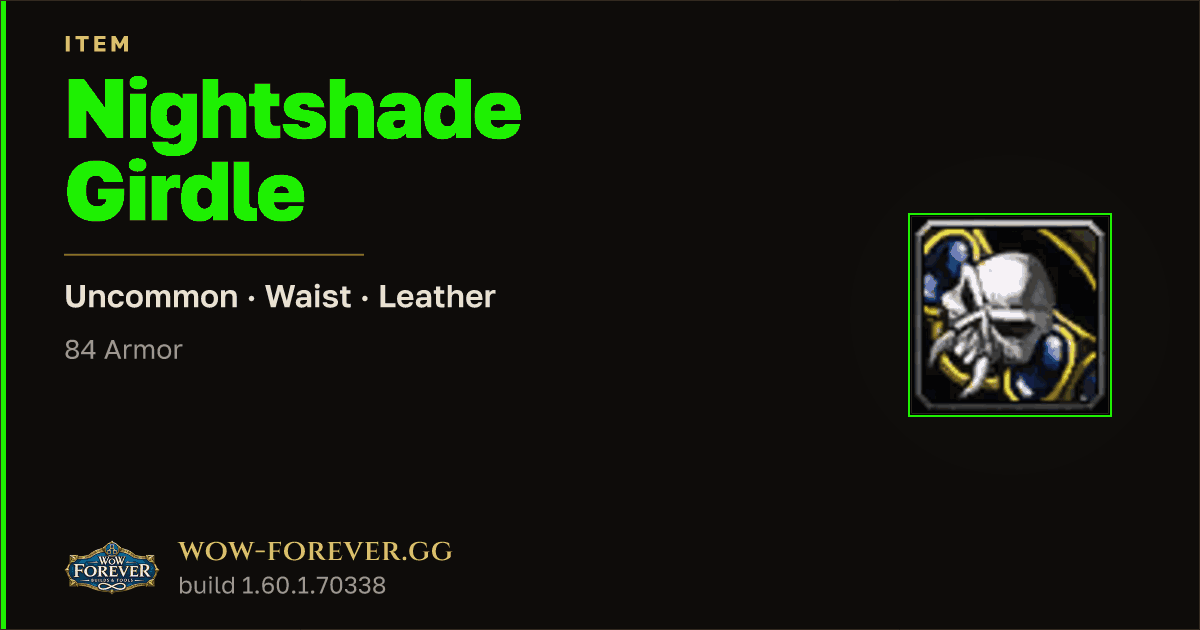 The preview card for Nightshade Girdle