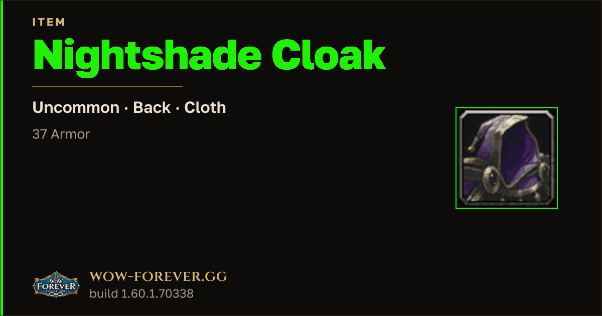 The preview card for Nightshade Cloak
