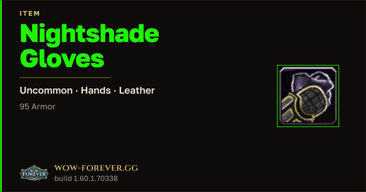 The preview card for Nightshade Gloves
