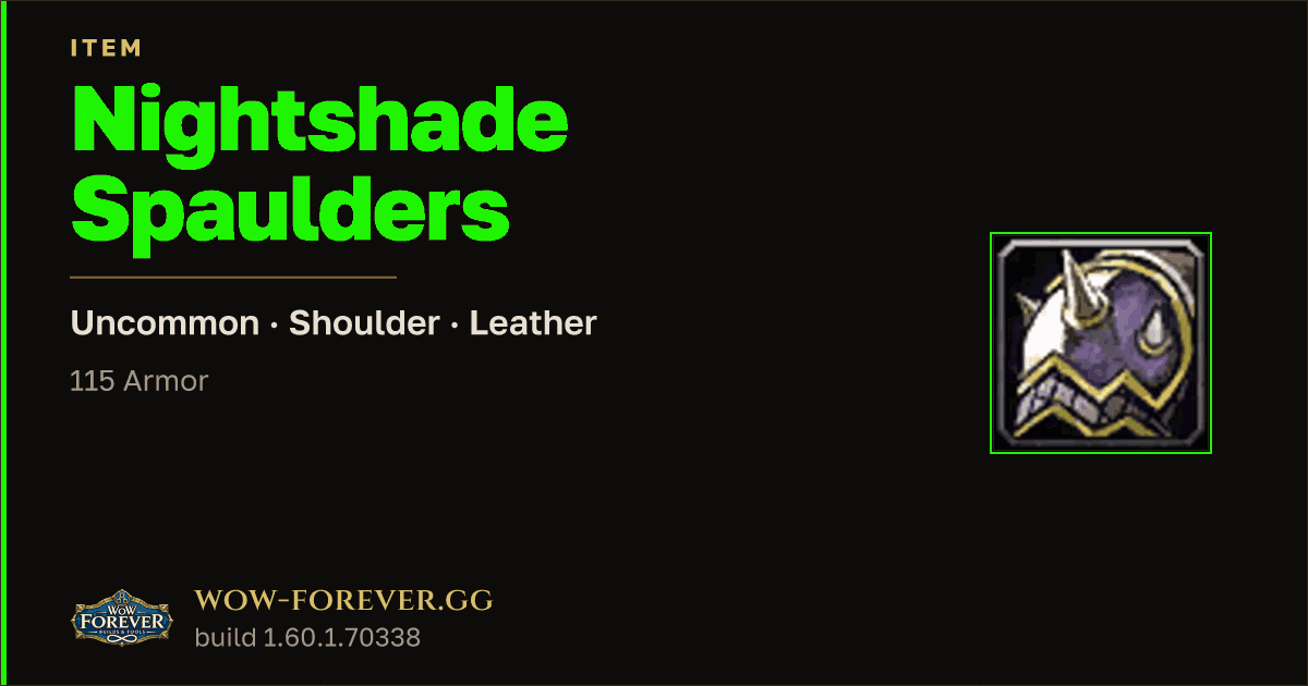 The preview card for Nightshade Spaulders