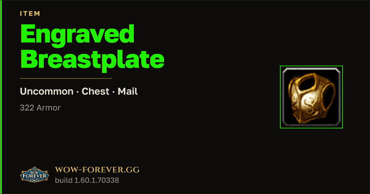 The preview card for Engraved Breastplate