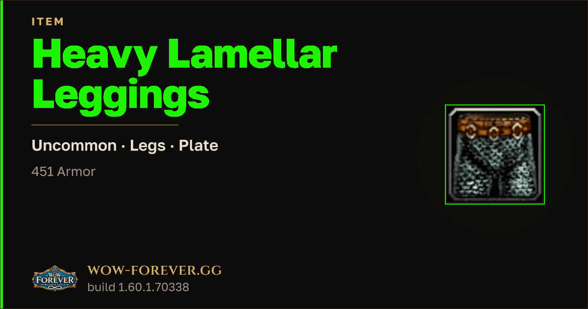 The preview card for Heavy Lamellar Leggings