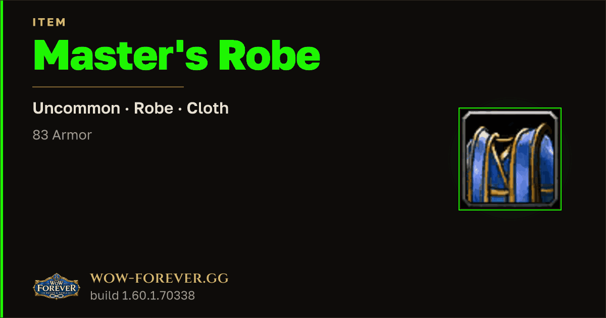 The preview card for Master's Robe