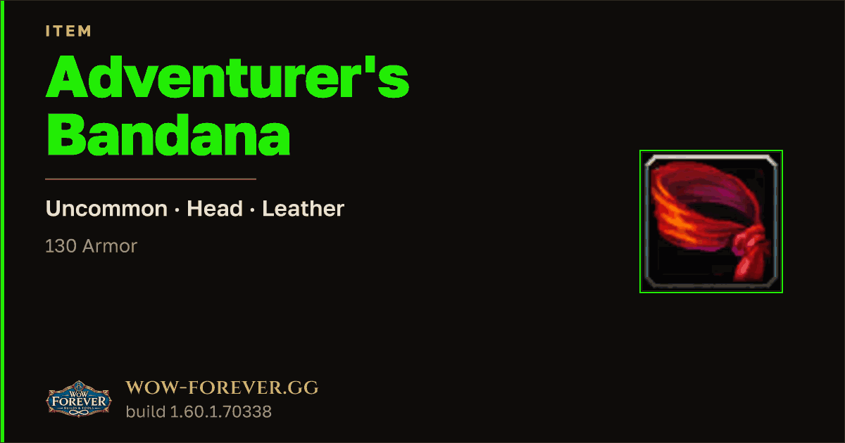 The preview card for Adventurer's Bandana