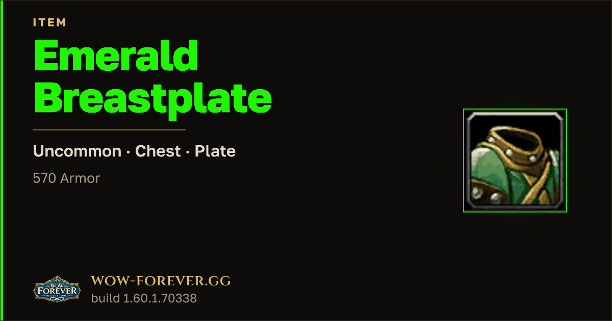 The preview card for Emerald Breastplate