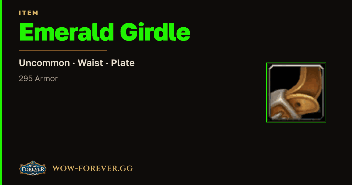The preview card for Emerald Girdle