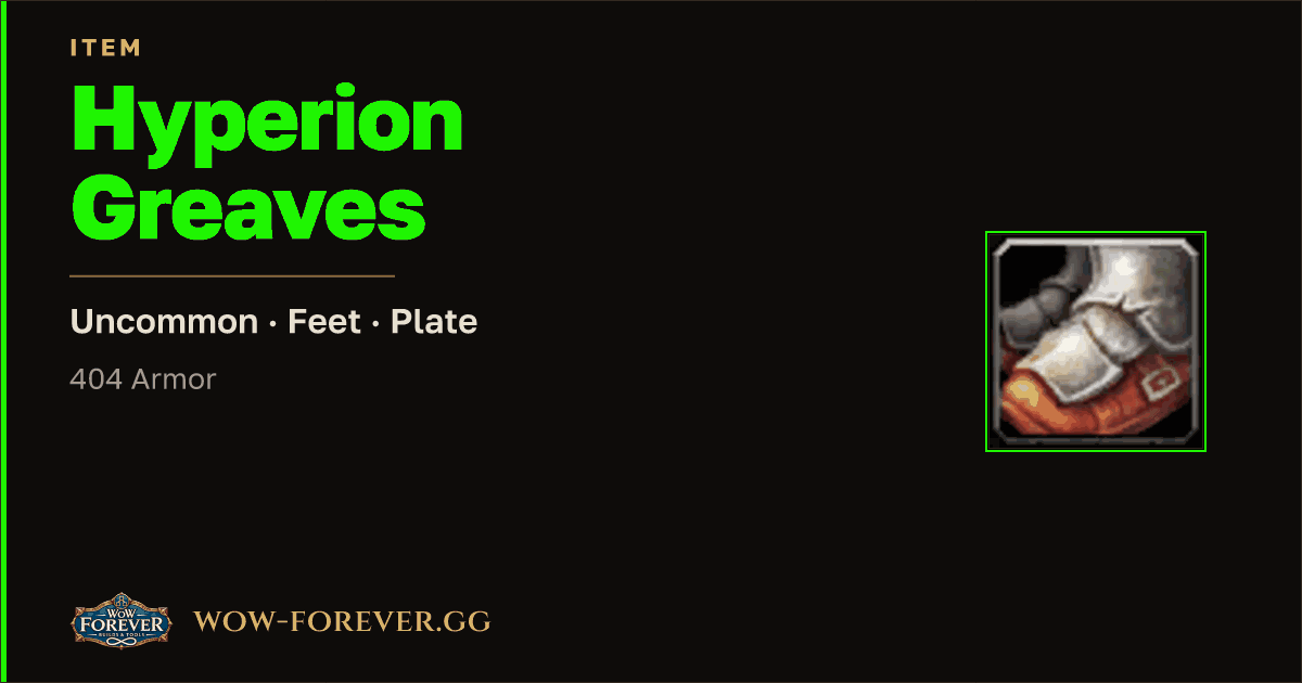 The preview card for Hyperion Greaves