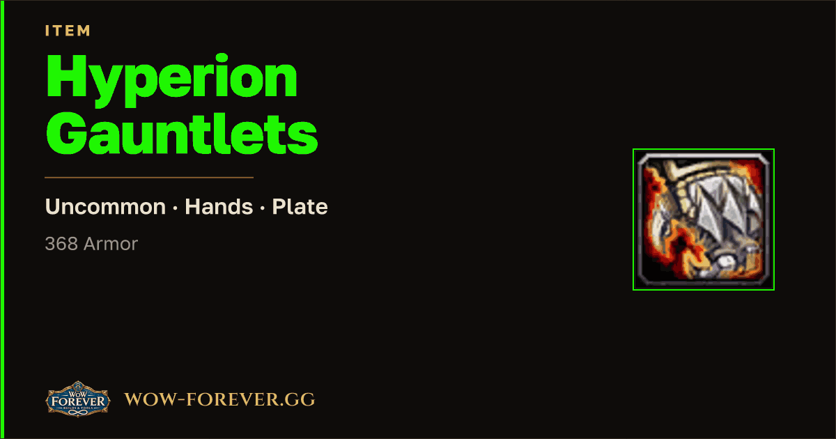 The preview card for Hyperion Gauntlets