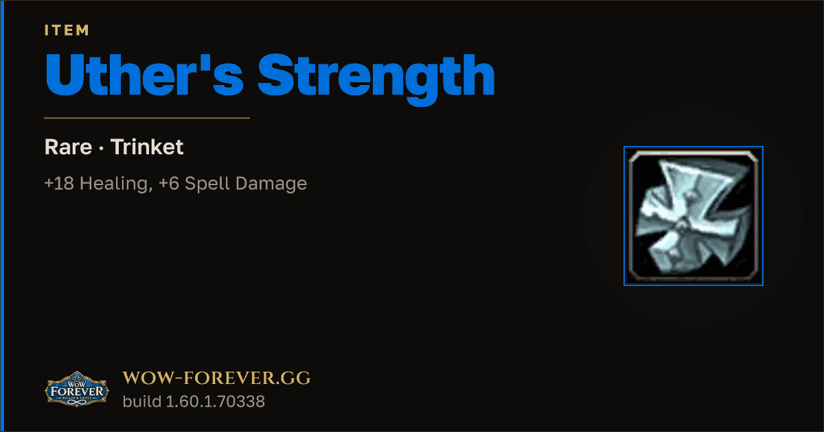 The preview card for Uther's Strength