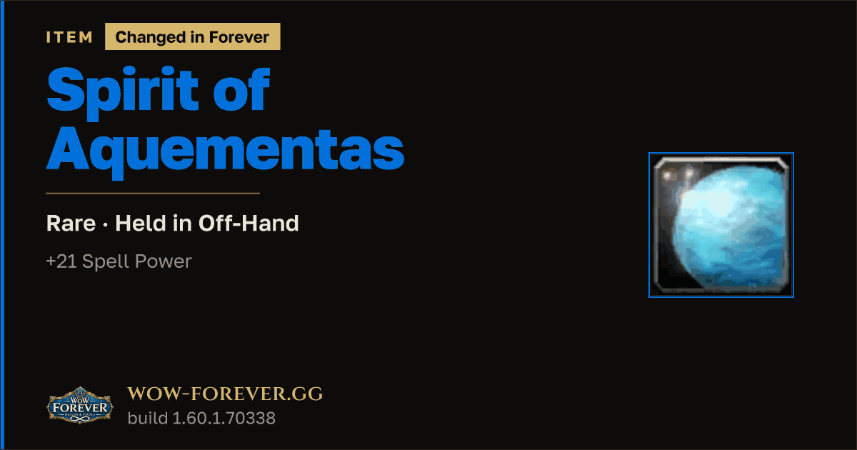 The preview card for Spirit of Aquementas