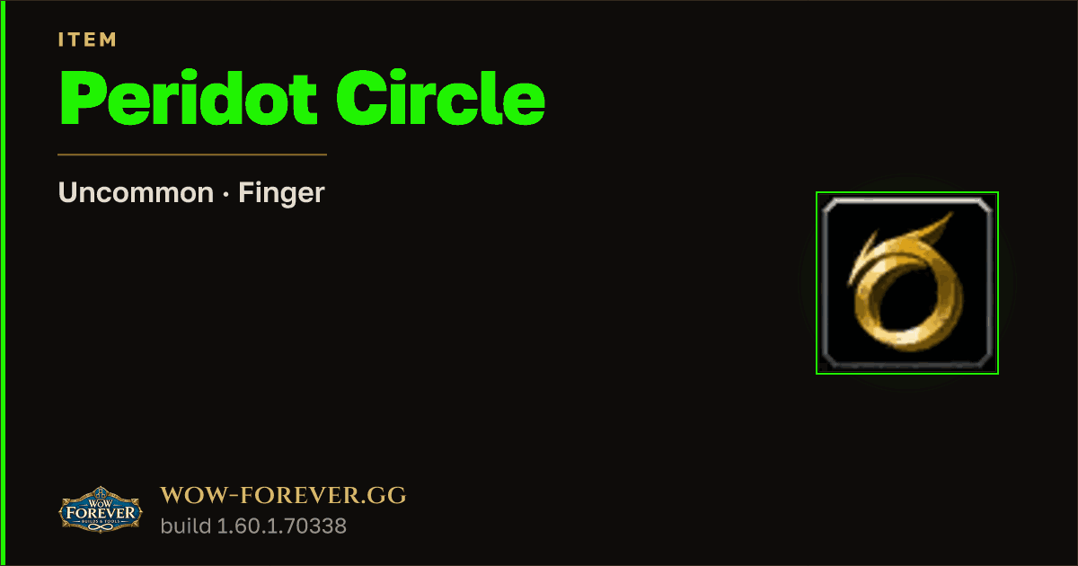The preview card for Peridot Circle