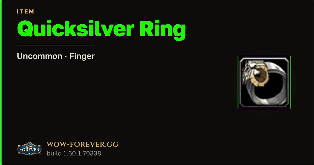 The preview card for Quicksilver Ring