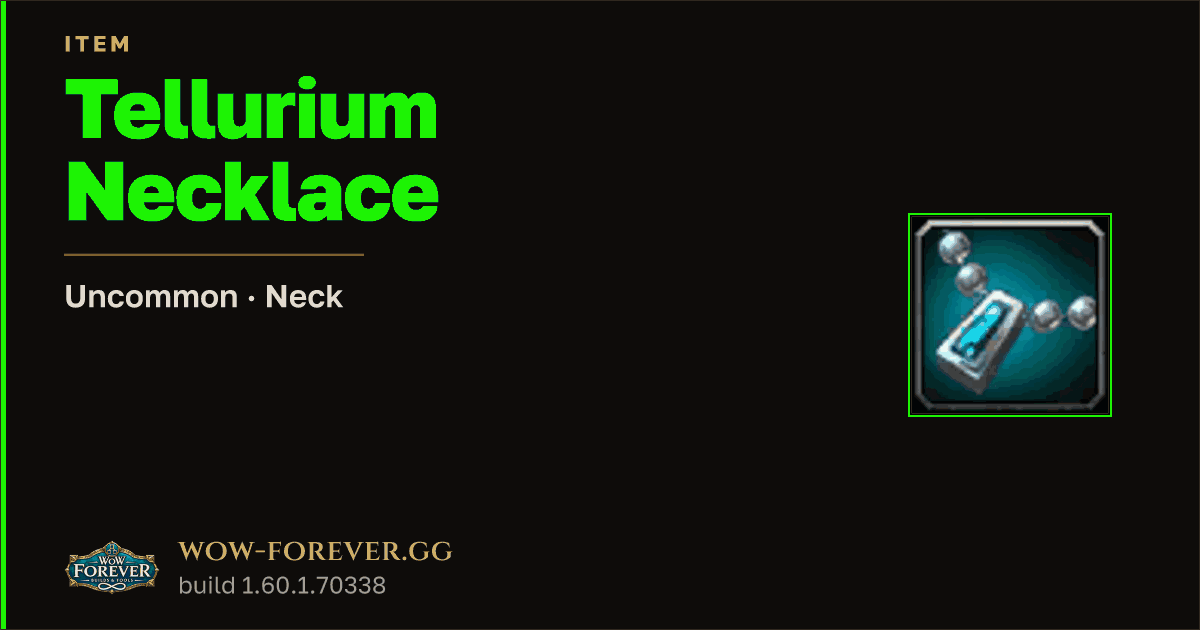 The preview card for Tellurium Necklace