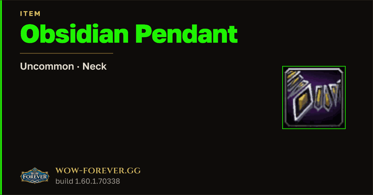 The preview card for Obsidian Pendant