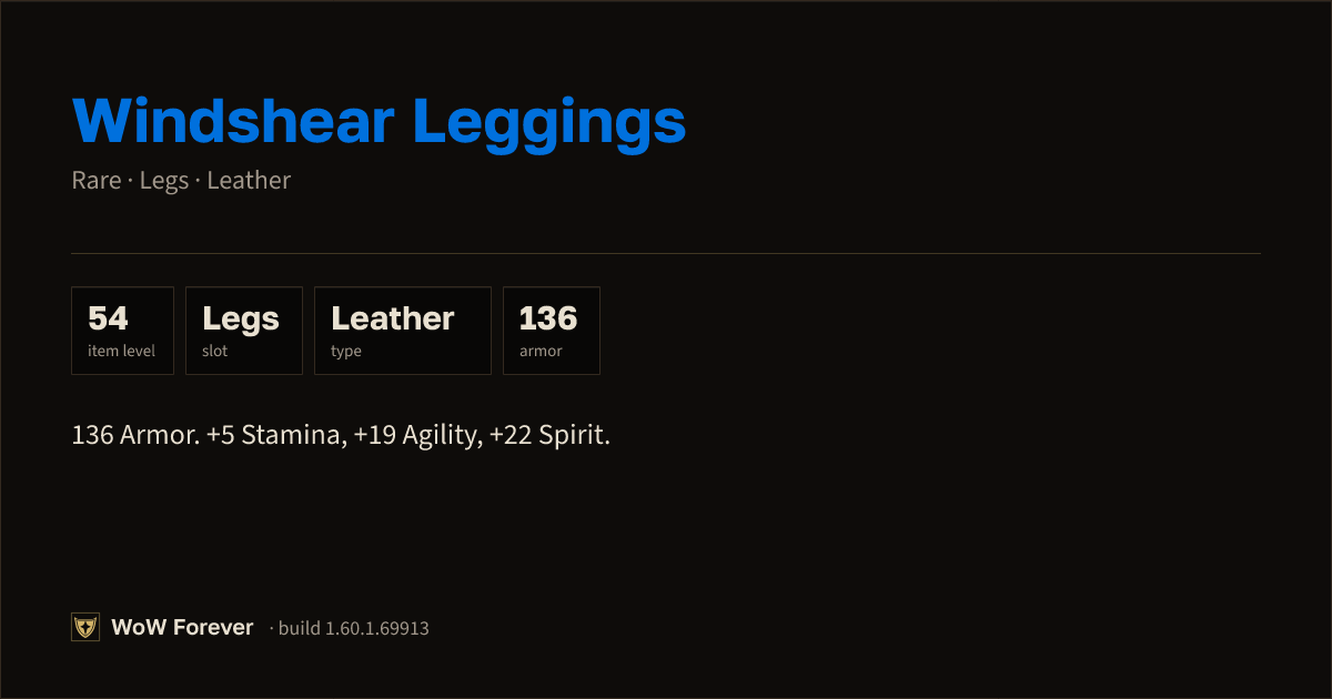 The preview card for Windshear Leggings - Rare Leather Legs