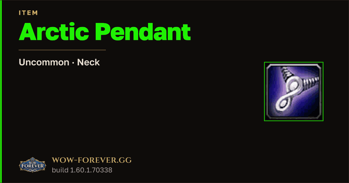 The preview card for Arctic Pendant