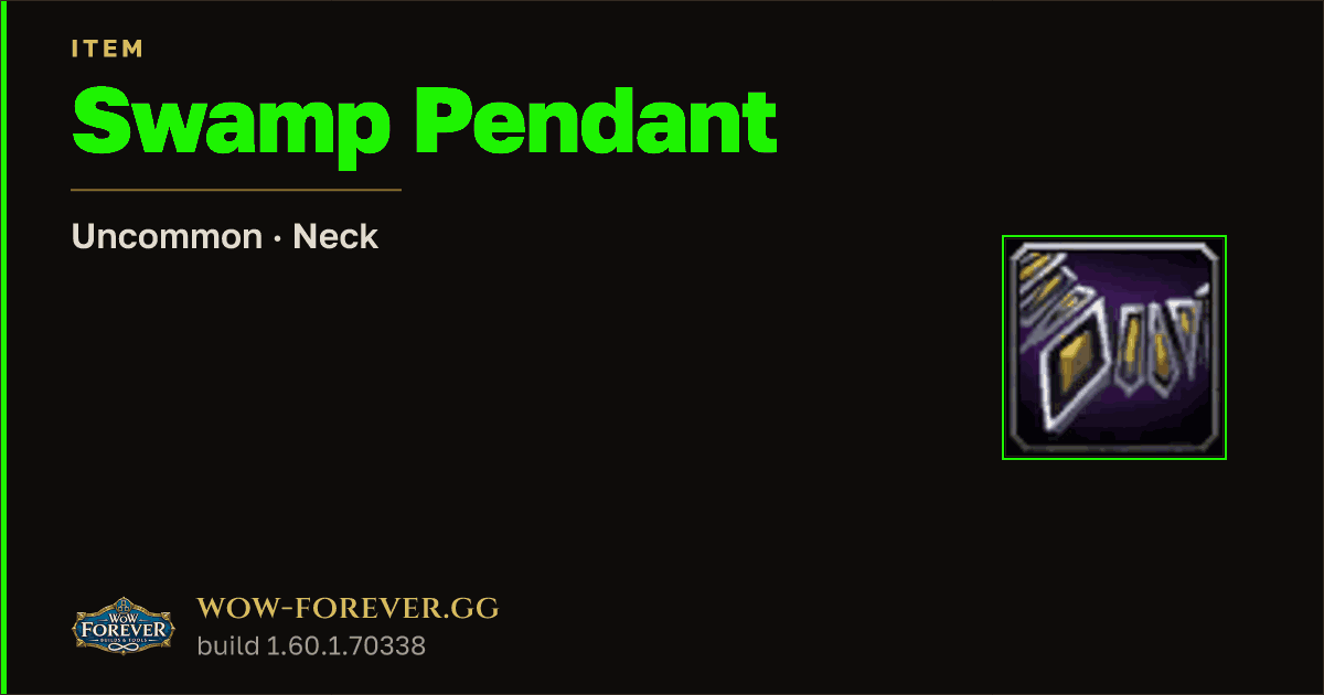 The preview card for Swamp Pendant