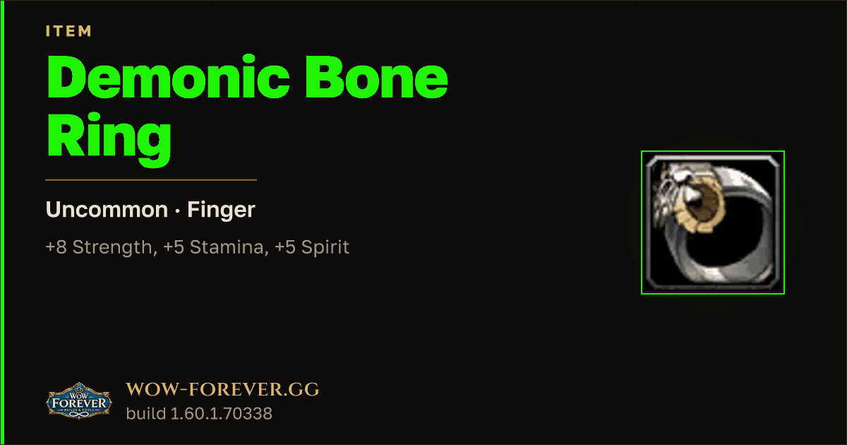 The preview card for Demonic Bone Ring