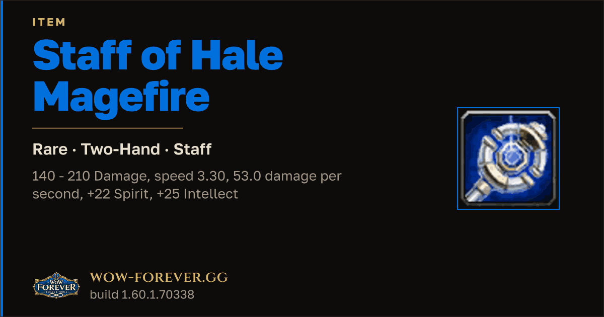 The preview card for Staff of Hale Magefire