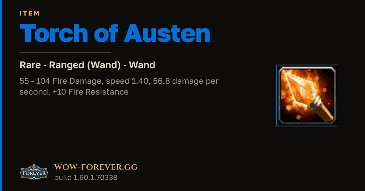 The preview card for Torch of Austen