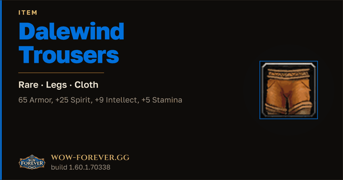 The preview card for Dalewind Trousers