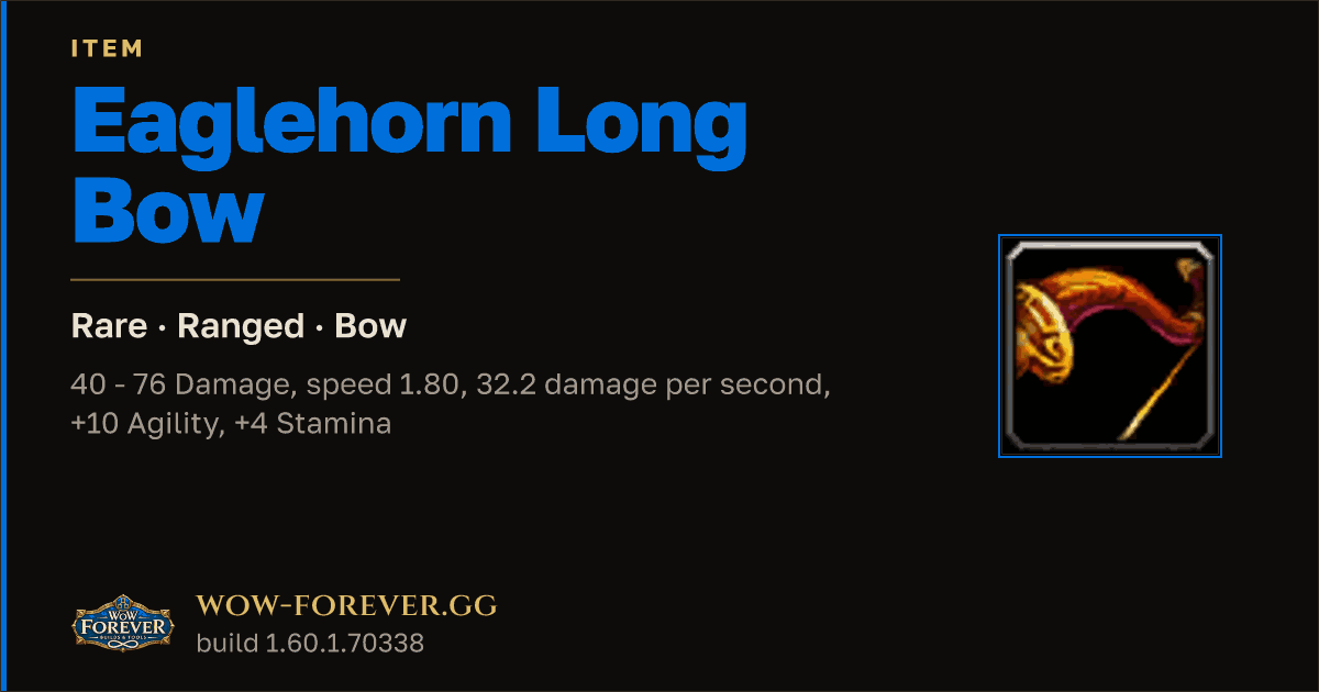 The preview card for Eaglehorn Long Bow