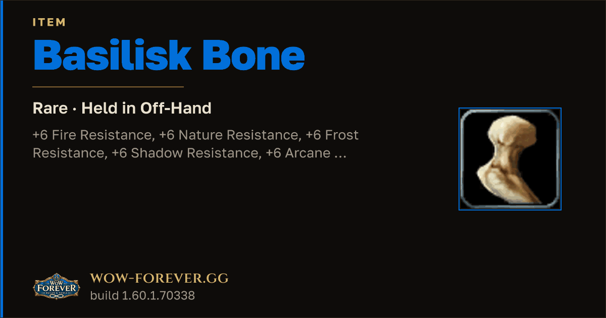The preview card for Basilisk Bone