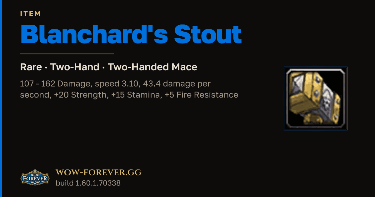 The preview card for Blanchard's Stout