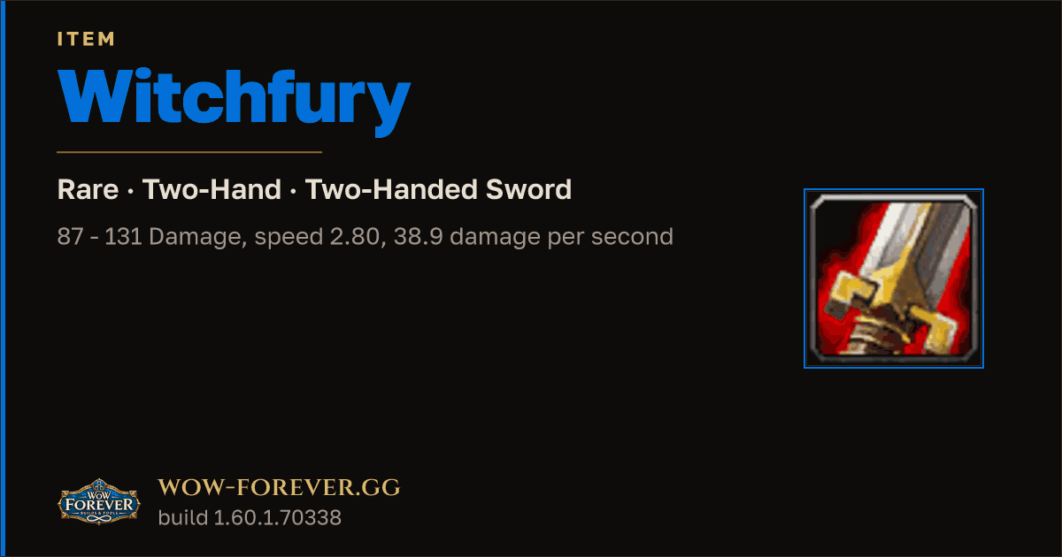 The preview card for Witchfury