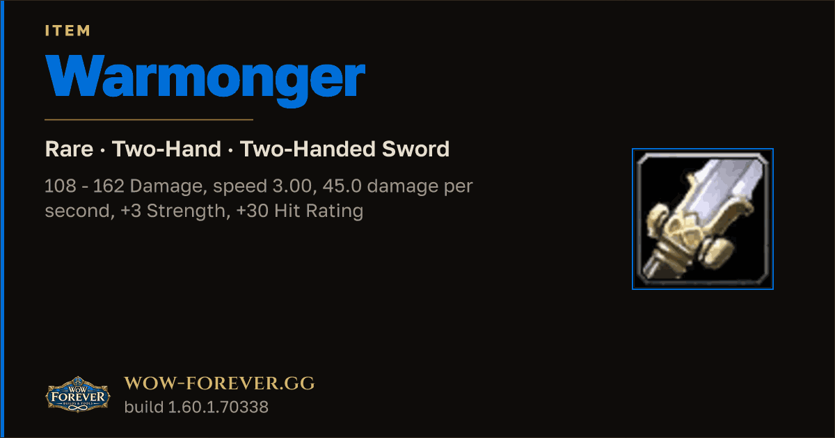 The preview card for Warmonger