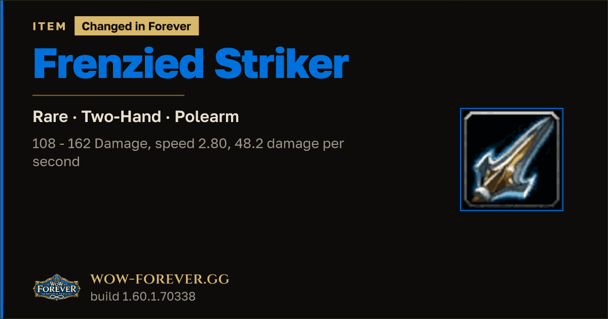 The preview card for Frenzied Striker